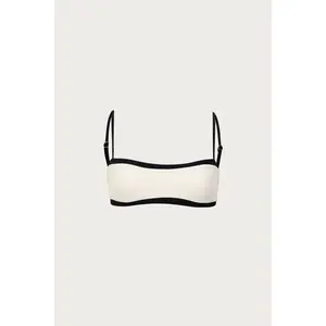 Bandeau Top (Faux Suede Cream/Black)