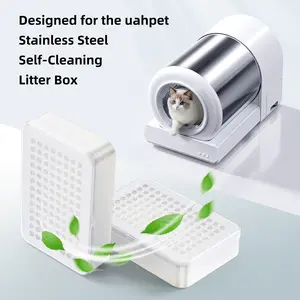 UAHPET 2 Pack Litter Box Deodorizer Compatible with Stainless Steel Self-Cleaning Cat Litter Box, 360° Odor Lock Cat Toilet Odor Eliminator Gel