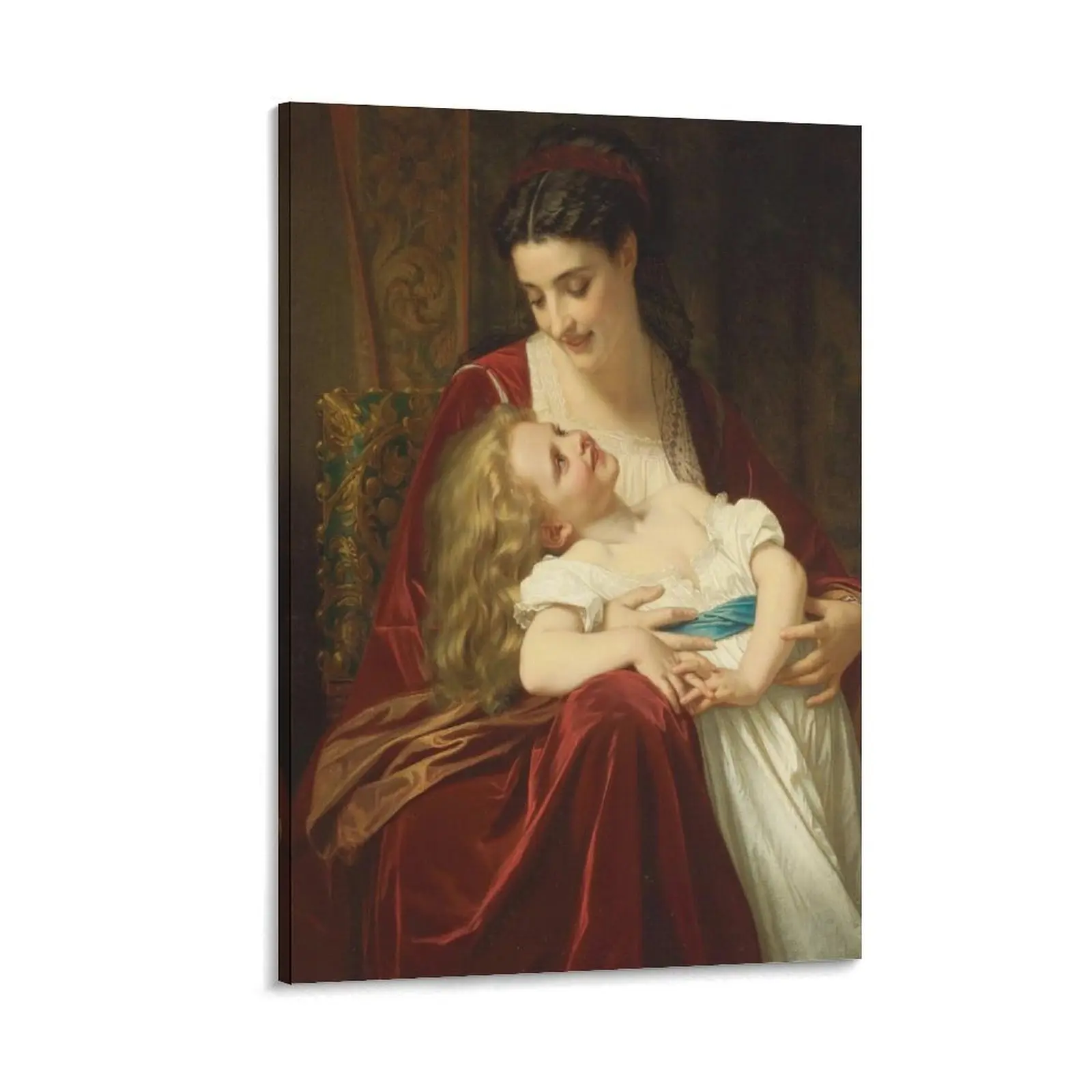 William Adolphe Bouguereau Prints- Mother And Child Wall Art-Neoclassical Art Novue Print -Fine Art Oil Paintings -Modern Aesthetic Canvas Poster Bedroom Decor Sports Landscape Office Room Decor Gift Frames Ornaments Artistic Decoration Photo Frame-.