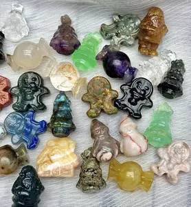 crystal carvings-animals，pokemon，Snoopy（Labradorite，obsibian，ect）1pc