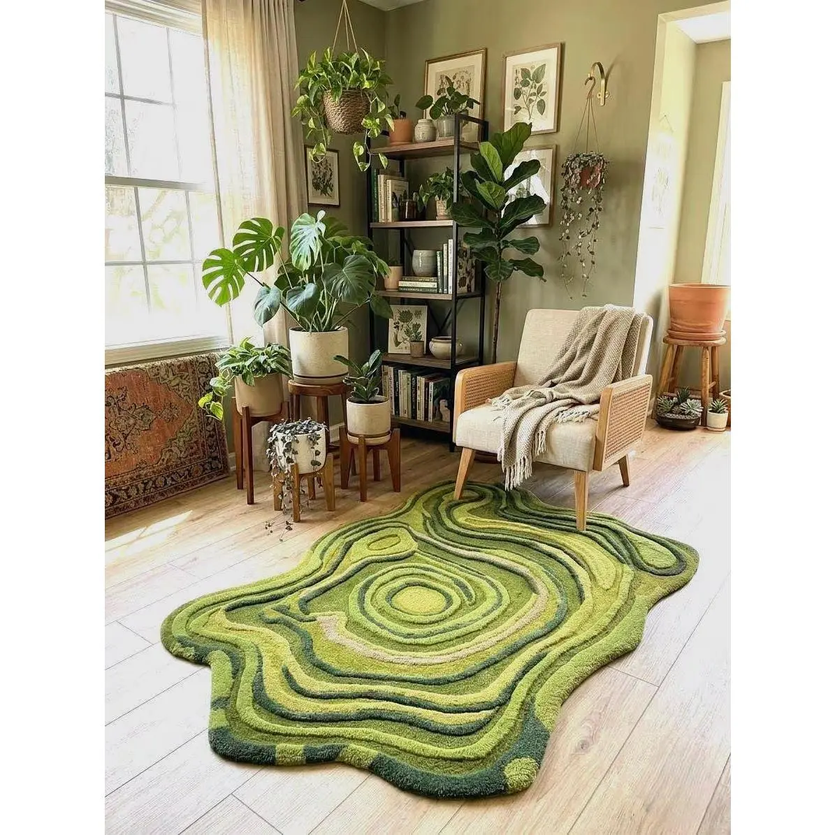 Hand Tufted Abstract Contour Wool Area Rug