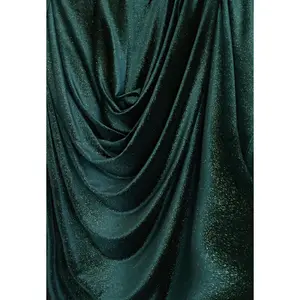 Hunter Green Shimmery Stretch Velvet