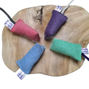Little Mouse Interactive Cat Toy - Corduroy Design with Wool Tail & Organic Herbs for Playful Cats - Made in France