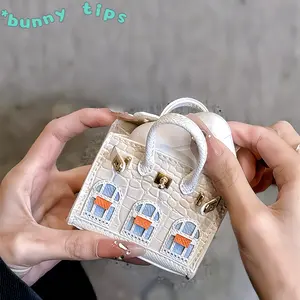 Bunny Tips Mini Leather Bag – Labubu-Inspired Handmade Keychain, Car Pendant