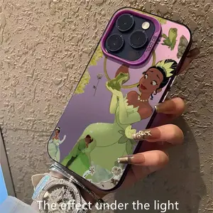Princess Tiana frog prince kiss for iPhone 17,16,15,14,13,12,11,Pro,Max,Plus Phone Cover Colorful Phone Case, Fashionable Design, Protective Cover