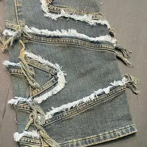 Men's Stack Jeans - Comfortable Stretchy Denim Material Slim Fit Stone Embroidered Flare Bottoms Best Seller Item - Fashion