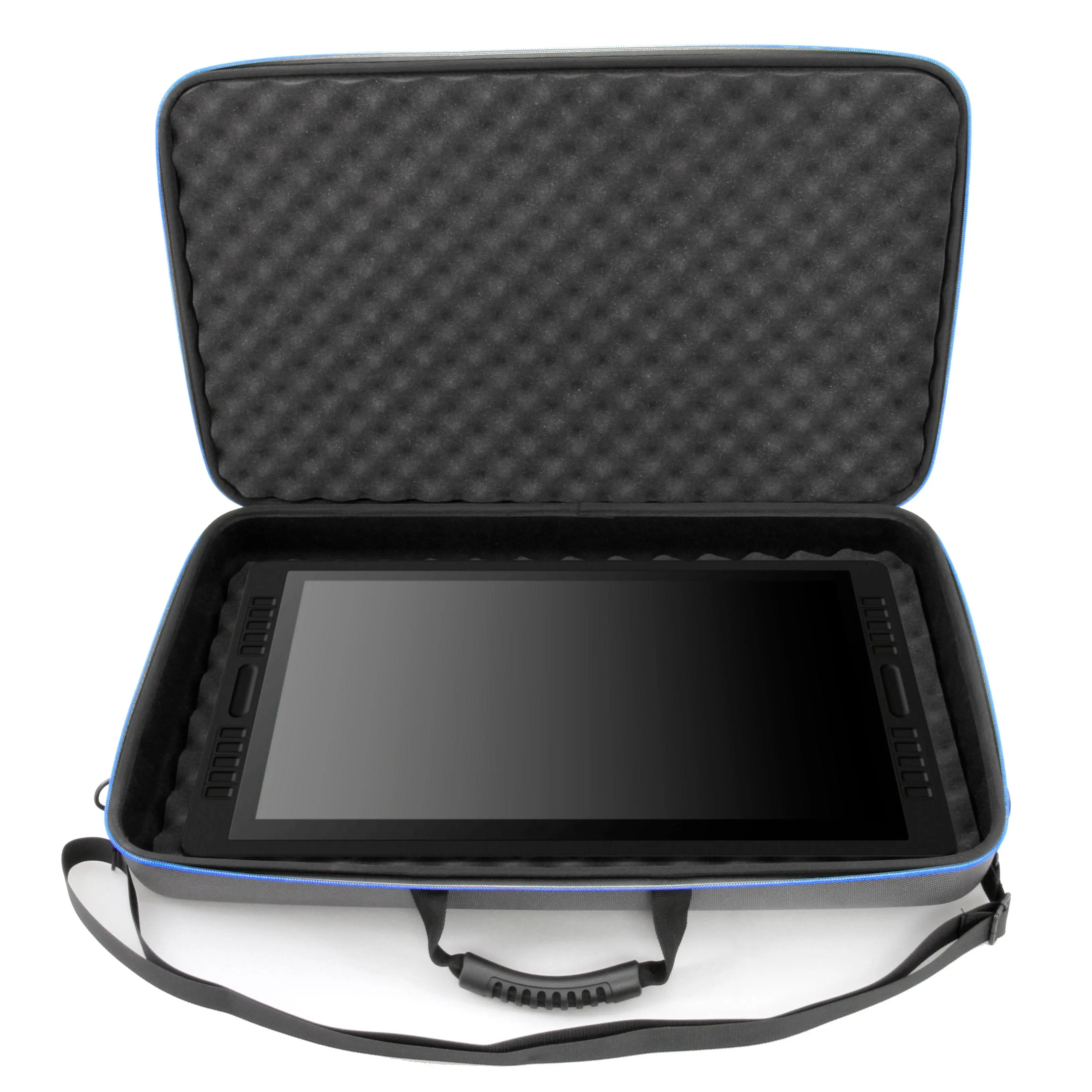 CASEMATIX Hard Shell EVA Protection Case for Huion Kamvas 20/22 Plus Drawing Tablet with Impact Absorbing Foam & Shoulder Strap for Travel Friendly Design