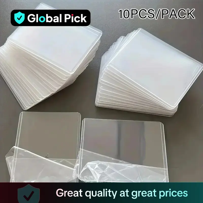 Clear Mini Card Holder, 10pcs/set Double-sided Photocard Protector, Toploader Thick Card Case, Toploader Cards, Photocard Protector for Game Card, Gif