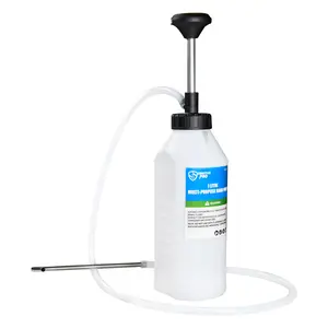 SMOTIVE PRO 1 Liter / 1.05 Quart Manual Oil Transfer Pump, Hand Fluid Extractor for Engine, Transmission, Gear and Differential Oils with Long Hose for Precise Filling in Confined Areas