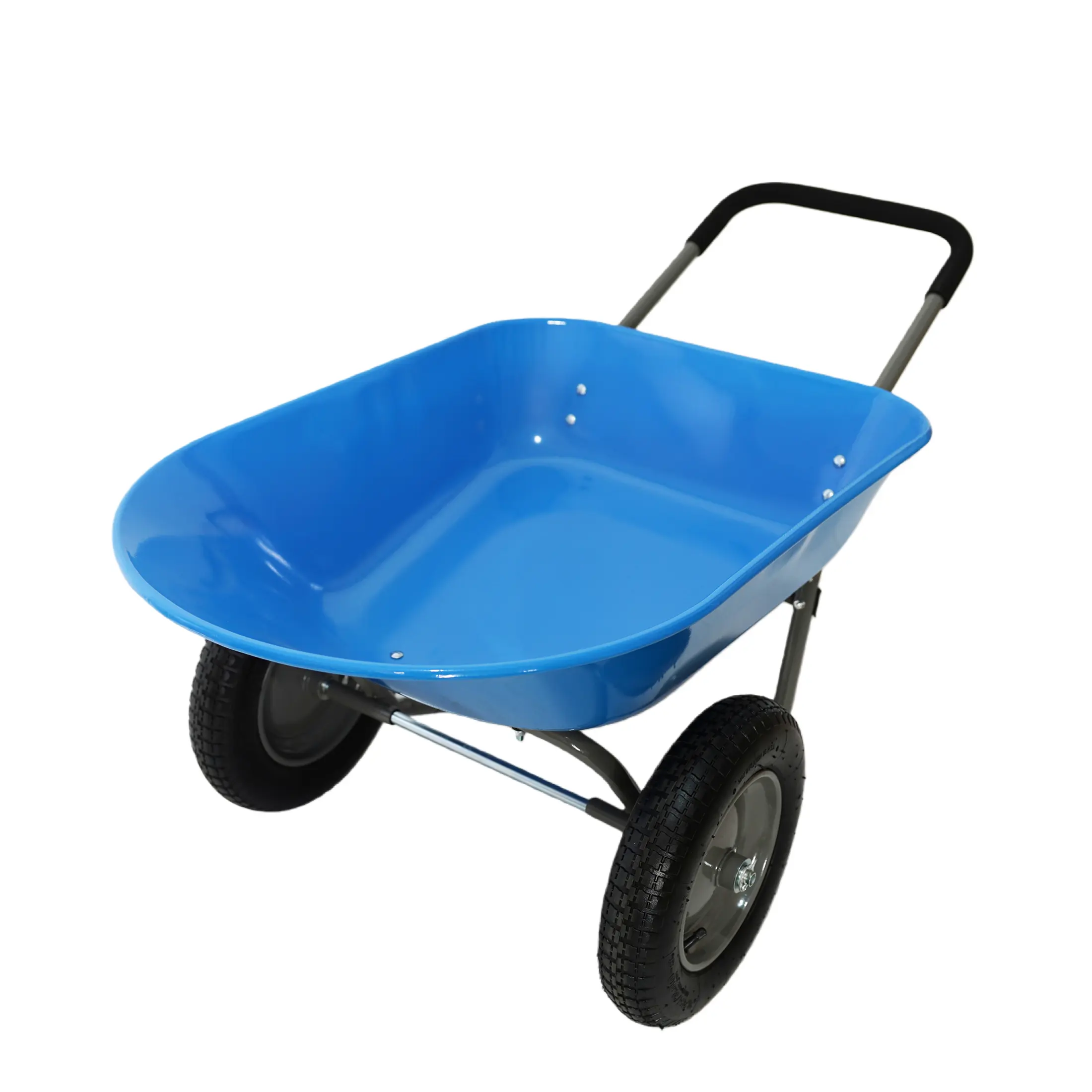 Steel TRAY wheel barrow Two wheeled trolley for green garden 15 inch pneumatic wheel