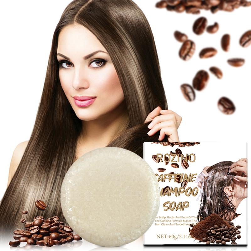ROZINO Caffeine Shampoo Soap - Deep Cleansing for Scalp Hair Loss, Organic Hair Oil Control, Solid Shampoo for Hair Growth, Refreshing & Hydrating Soap, 60g
