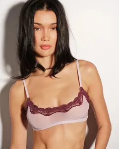 Mesh Scoop Bralette in Violet Dusk - Minimal Modern Chic Breathable Supportive Everyday Favorite