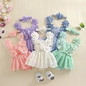 Baby Girl Clothes Floral Boho Lace Romper Bodysuit Romper Jumpsuit Summer Outfit Summer Baby Clothes Girls