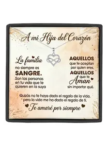 To My Daughter Infinity Heart Necklace with Message Card and Gift Box Birthday/Christmas/Graduation/Inspirational Gift