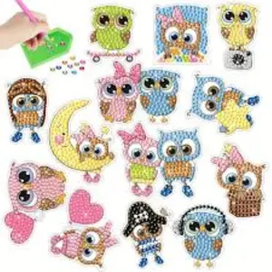 Diamond Painting Stickers Adorable Owls
