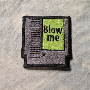 Blow Me Retro Cartridge Patch - Gamer Badge, Nostalgic Gamer Gifts, Video Game Accessories, 90s Gifts, Video Game Cartridge Badge