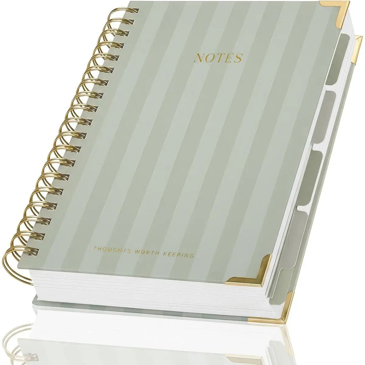 Aesthetic Thick Spiral Notebook With Tabs - Premium Journal For Women Size B5 - College Ruled Note Book With 300 Lined Pages and Dividers - Perfect For Writing And Staying Organized at Work or School
