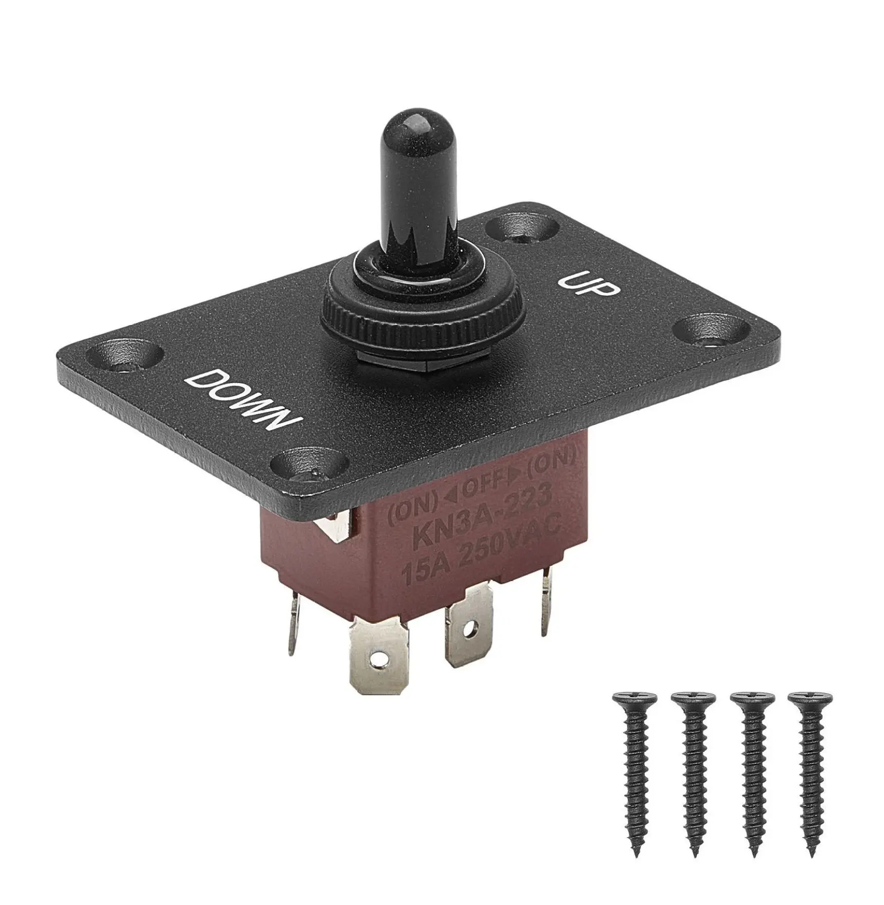 Toggle Switch 6 Pin, Momentary Polarity Reversing Switch ON-Off-ON 30A 12V/15A 250V, Waterproof Boot Cap, Auto Car Marine Boat Wired Toggle Switch