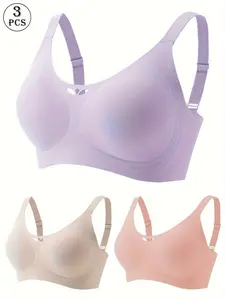 Women's Sexy Random Print Bra, Adjustable Comfort Jelly Push-Up Lingerie, Full Coverage Medium Support, Casual All-Season Wear