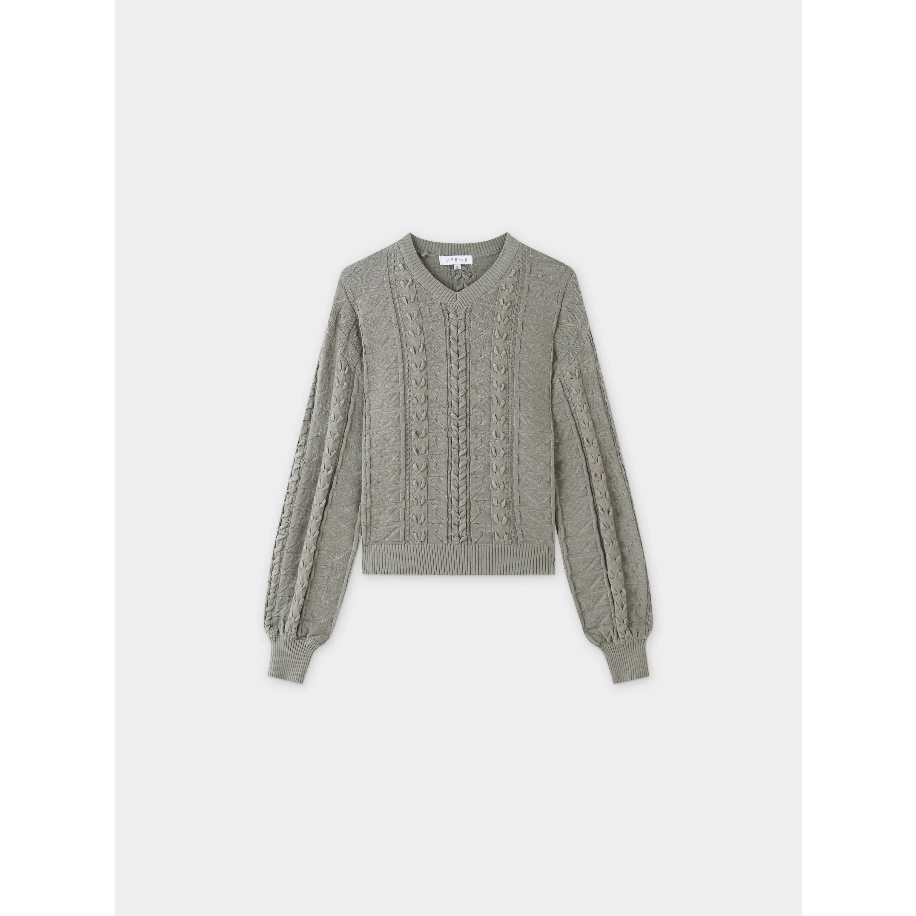 Cross Stitch Sweater-Clay