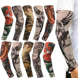 5 Pairs Nylon Cooling Temporary Tattoo Arm Sleeves Cover Sport UV Sun Protection For Men Women 5 Pairs Nylon Cooling Temporary Tattoo Arm Sleeves Cover Sport UV Sun Protection For Men Women