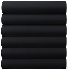 Twin Flat Sheet 6 Pack – Brushed Microfiber Top Sheets for Home, Hotel & Hospitality – Soft, Durable & Shrink-Resistant Flat Sheets, Easy-Care Bedding Black Twin