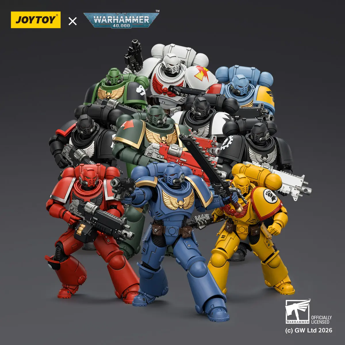 JOYTOY Warhammer 40k 1/18 Action Figure Intercessor with Bolt Rifle, Bolt Pistol and Chainsword 8PCS JOYTOY Warhammer 40k 1/18 Action Figure Intercessor with Bolt Rifle, Bolt Pistol and Chainsword 8PCS