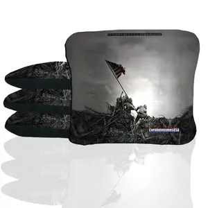 Soldiers Planting American Flag Cornhole Bags
