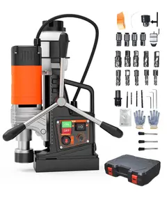 GARVEE Magnetic Drill Press 1850W, 2" Boring Diameter, 2922Lbf Power, Portable with 810 RPM, Variable Speed, Reversible, Includes 10 Drill Bits, 3 Twist Drills, and Plastic Storage Box