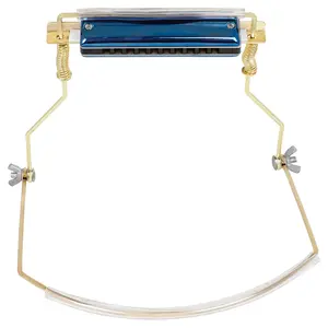 Fw-5 Flute Harp 24-Hole Harmonica Stand, Resonant Key Changeable Neck Strap Holder, Durable Musical Instrument Accessory