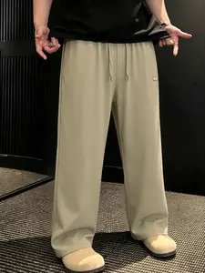 Men's Ice Silk Cooling Casual Trousers - Menswear Fabric, Breathable, Straight-Cut, Drapey Feel, Sweat-Resistant, Non-Clinging