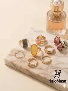 Vintage Gold Stacking Rings | Boho Chic Aesthetic Jewelry | Clean Girl Look Essentials | High-End Textured Rings for Girls
