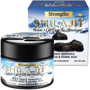Strongilio Shilajit 600mg Pure Natural Himalayan Shilajit Resin with 85+ Trace Minerals & Fulvic Acid for Focus & Energy, Immunity, 30 Grams (1 Pack) Healthcare Dietary