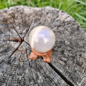 Moonstone Sphere - Natural White Color with Smooth Surface, Elegant Design, Ideal for Home Decor and Jewelry