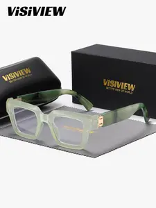 Unisex Stylish Full-frame Glasses, Trendy Square Frame Anti-blue Light Glasses with Box, Fashion Eyewear Accessories for Outdoor Activities, High Quality Eyewear