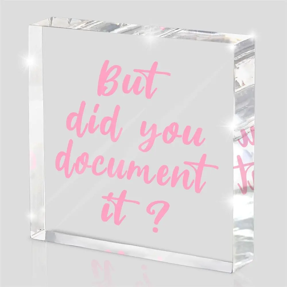 Acrylic Square Logo, Office Desk Accessories, Office Home Decor, Office Decoration Gift for Friends, Colleagues, Signs, Acrylic Plaque Sign, Desk Signage Decoration, Acrylic Desktop Decoration