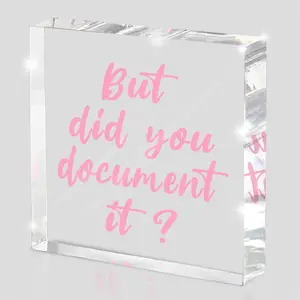 Acrylic Square Logo, But Did You Document It? Fun Office Desk Accessories, Office Decoration Gift for Friends, Colleagues, and Employees, Signs, Desk Signage Decoration, Acrylic Desktop Decoration