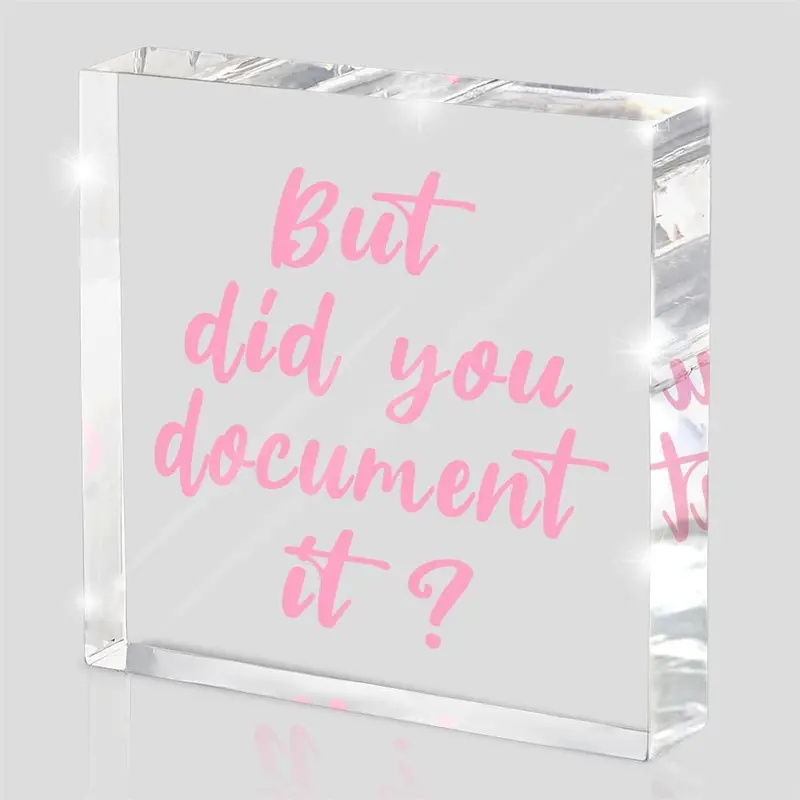 Acrylic Square Logo, Office Desk Accessories, Office Home Decor, Office Decoration Gift for Friends, Colleagues, Signs, Acrylic Plaque Sign, Desk Signage Decoration, Acrylic Desktop Decoration, Plaque And Sign
