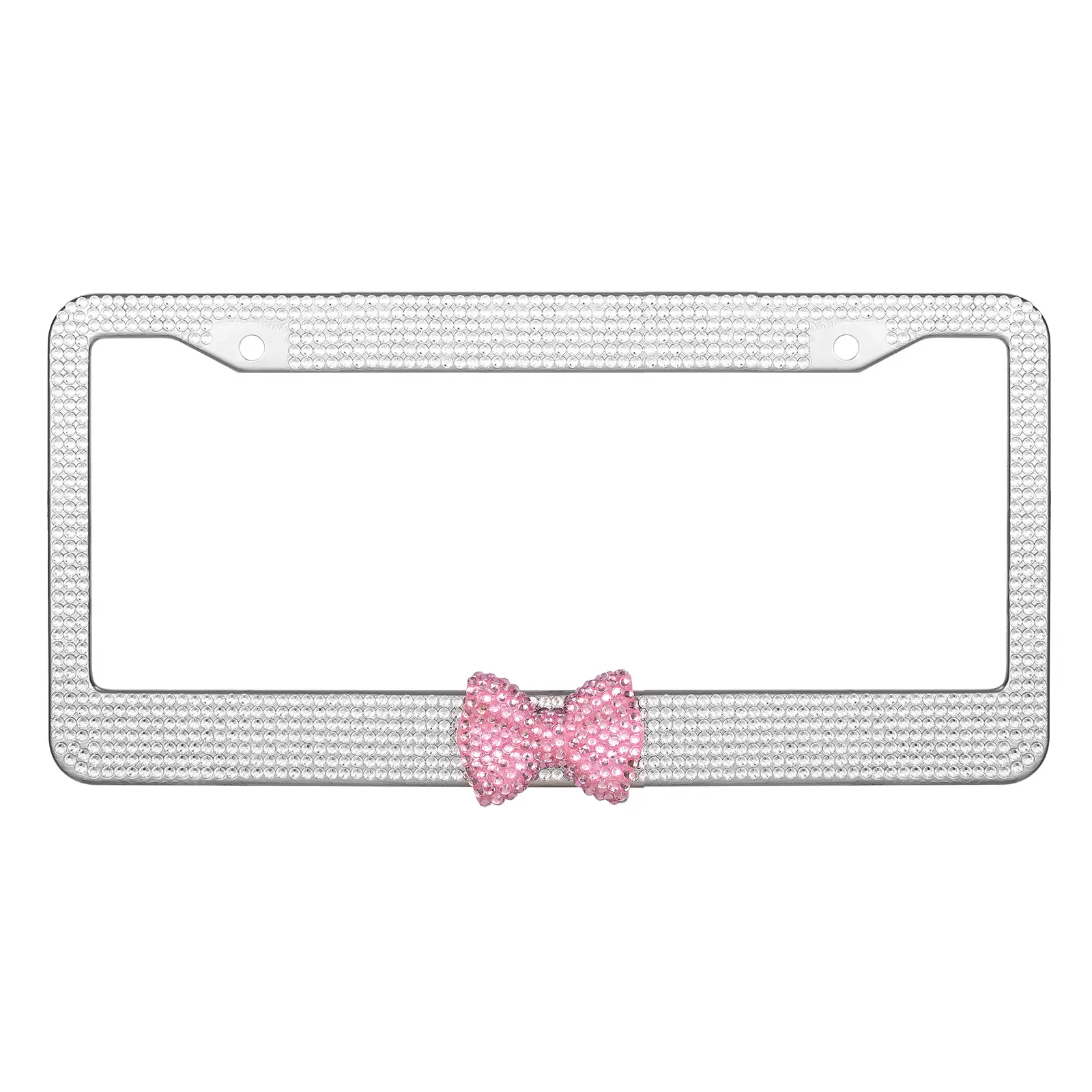 Round hole white + light pink bow.
