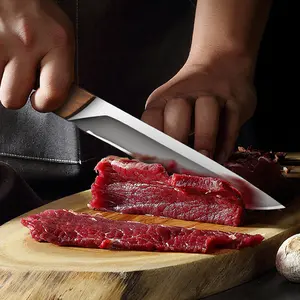 Thickened Wooden Handle Small Knife, Multifunctional Portable Straight Knife, High Hardness Sharp Kitchen Knife, Household Stainless Steel Slicing Knife Fruit Knife