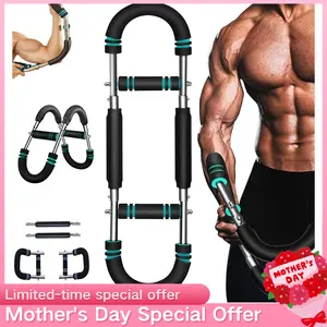 Twister Arm Exerciser Adjustable Spring Workout Bar 60 To 100lbs Forearm Triceps Chest Shoulder Strength Training Portable Home Gym Fitness Equipment For Men Women Indoor Outdoor Exercise