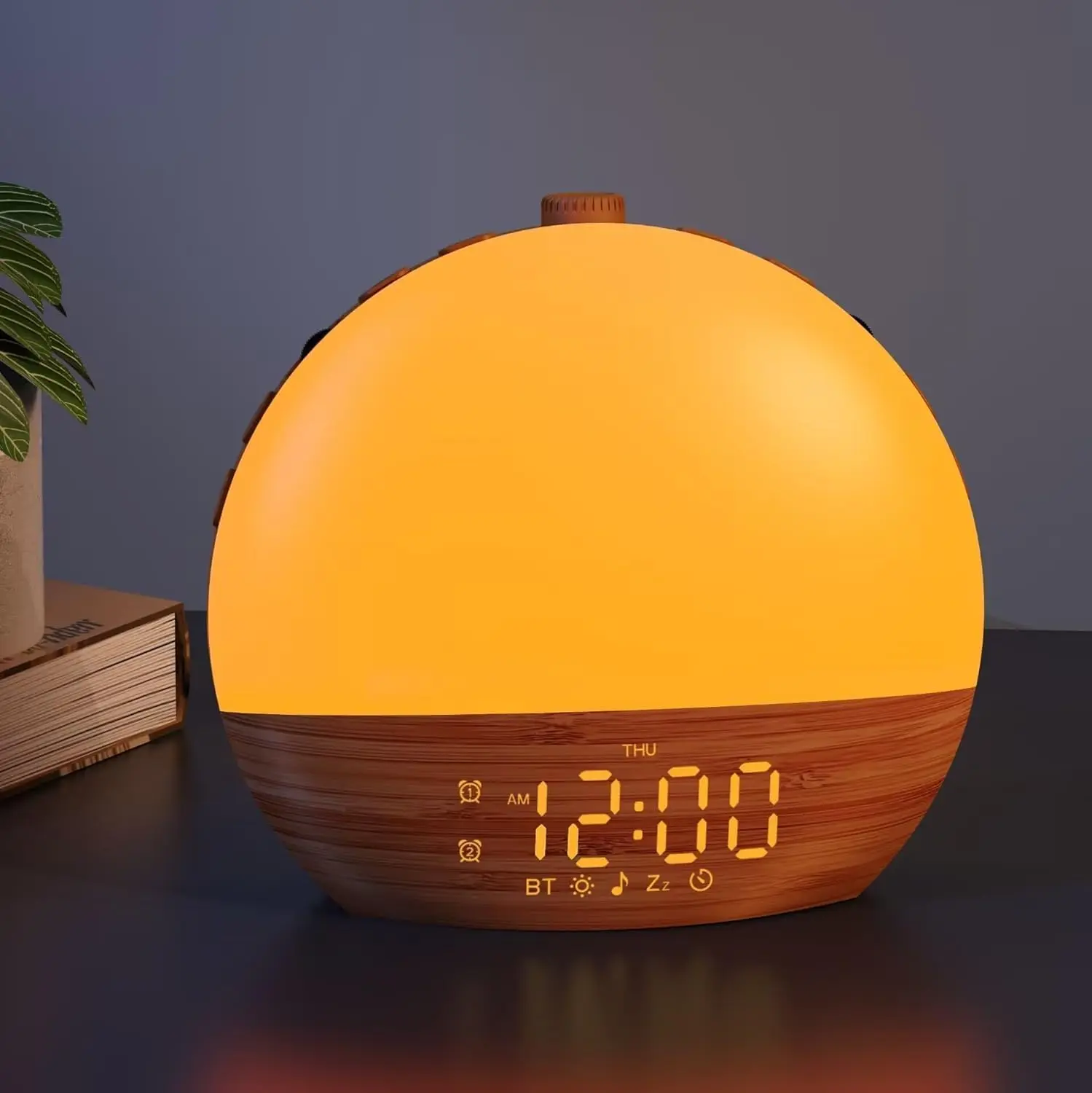 Calm & Gradual Sunrise Alarm Clock, 30-Min Slow-Rise Natural Wake Up Light, 20-Level Dimmable Clock for Heavy Sleepers, Sunrise Simulation Alarm with 30 Sleep Sounds, White Noise Machine, Bedroom Sleep Aid Lamp
