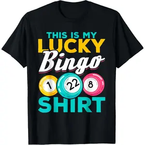 100% Cotton Bingo Player This Is My Lucky Bingo Funny Bingo Men Women T-Shirt