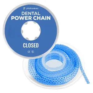 Light Sky Blue Dental Power Chain (Closed) – 15 ft Orthodontic Elastic Chain for Braces