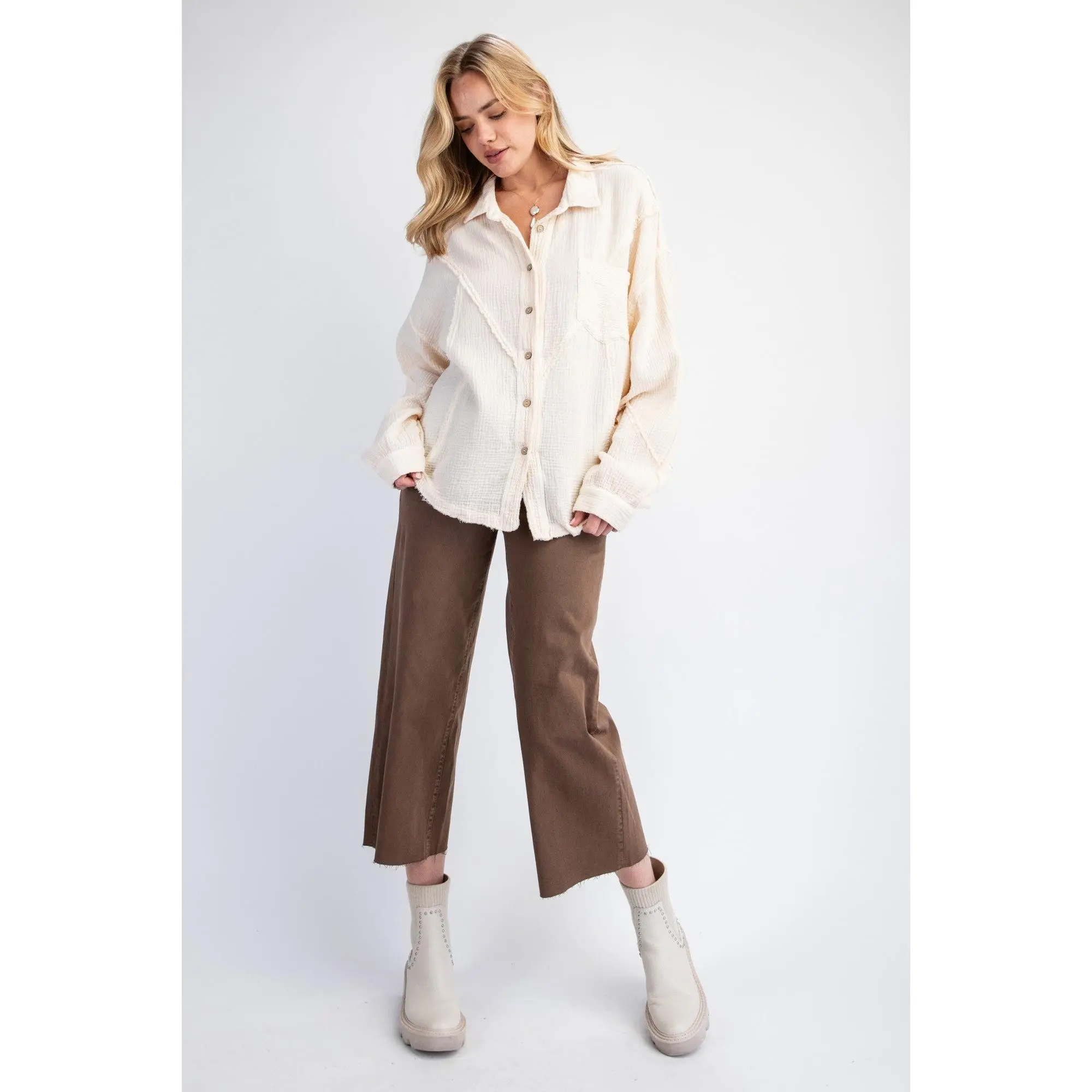 Crinkle Tunic - Cream