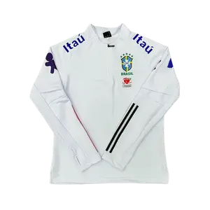 Football Jersey Design High Quality Quick-Drying Breathable Stretchy Athletic Outerwear Casual Fashionable Jacket Zip-Up Twill Material Collar Zipper Sweatshirt