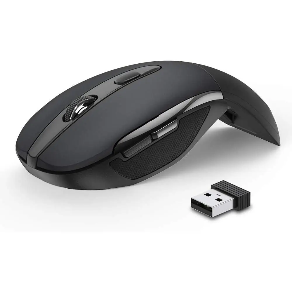 SQ-MUW008 Folding Wireless Mouse, 2.4G Travel Mouse Portable 3 Adjustable DPI 2000\/1500\/1000 Compatible with Notebook, PC, Computer, 2-Year Battery Life