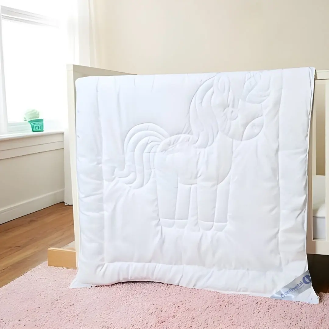 Continental Bedding Toddler Comforter 33x42 Inch Quilted Sleep Blanket with Embossed Unicorn Design 100% Cotton Shell Polyester Fill 300 Thread Count Soft Lightweight Machine Washable