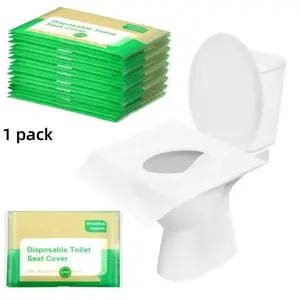 Disposable Toilet Seat Cover, 10pcs/pack Portable Travel Toilet Seat Cover for Adults & Kids, Disposable Toilet Seat Pad for Home Outdoor Travel Use, Bathroom Supplies,  Household Items
