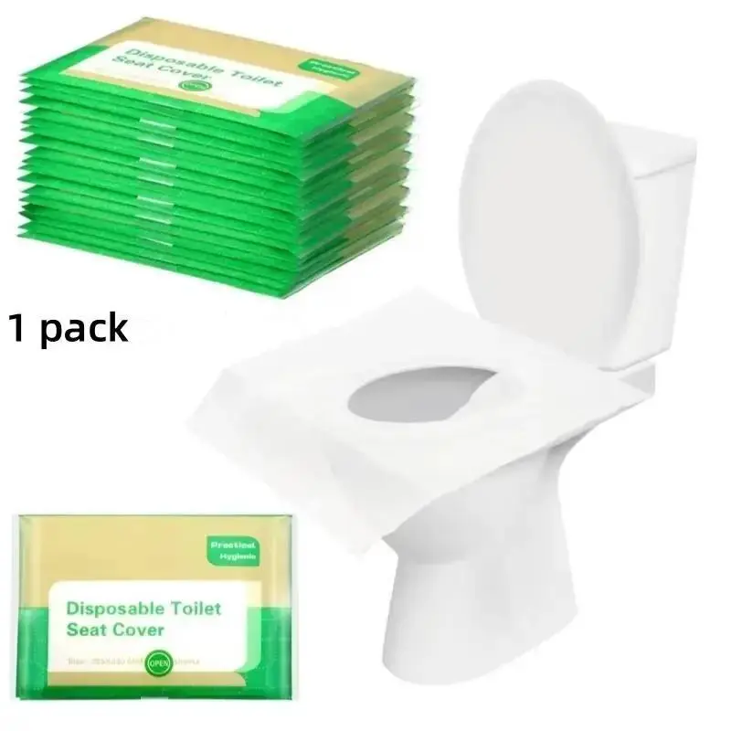 Disposable Toilet Seat Cover, 10pcs/pack Portable Travel Toilet Seat Cover for Adults & Kids, Disposable Toilet Seat Pad for Home Outdoor Travel Use, Bathroom Supplies, Household Items